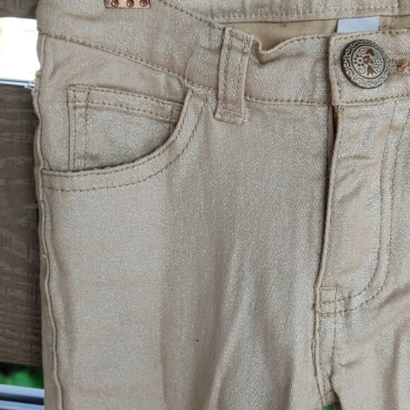 U toddler girls skinny leg stretch‎ pant gold 5 - Picture 5 of 9